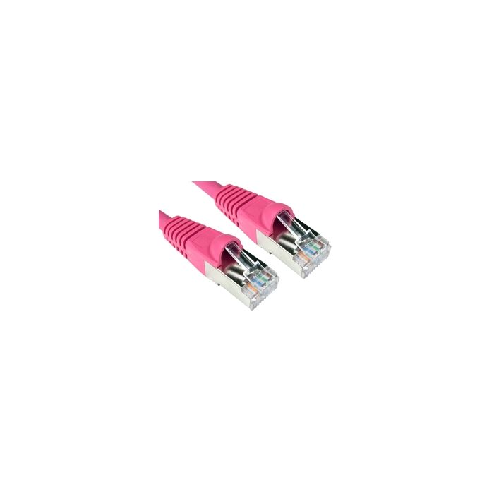 Cat6a Pre Assembled Snagless Booted 10GBase-T 26AWG 600MHz - PINK