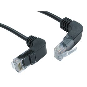 1mt Cat 5e E UTP Up to Right Angled- Down- Black